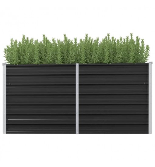 vidaXL Garden Raised Bed Anthracite 63"x15.7"x30.3" Galvanized Steel