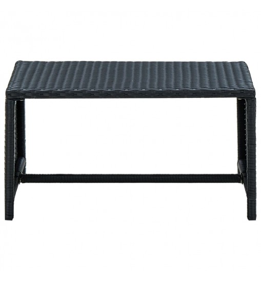 vidaXL Coffee Table Black 27.6"x15.7"x15" Poly Rattan