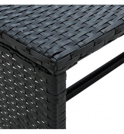 vidaXL Coffee Table Black 27.6"x15.7"x15" Poly Rattan