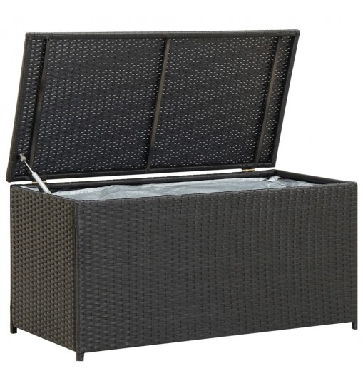 vidaXL Patio Storage Box Poly Rattan 39.3"x19.6"x19.6" Black