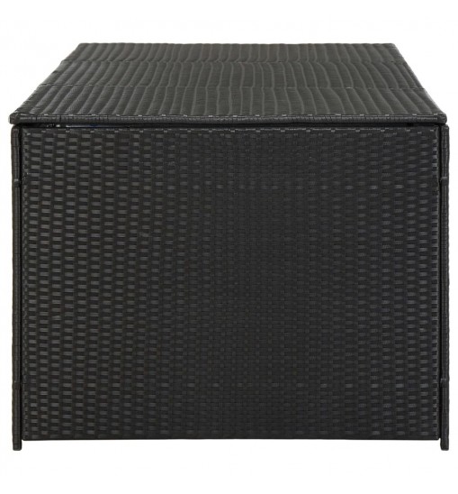 vidaXL Patio Storage Box Poly Rattan 70.9"x35.4"x27.6" Black