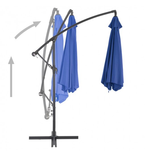 vidaXL Cantilever Umbrella with Aluminum Pole 118.1" Blue