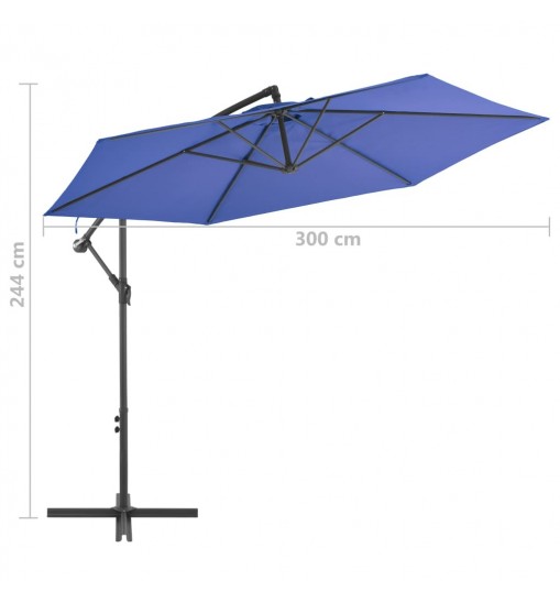 vidaXL Cantilever Umbrella with Aluminum Pole 118.1" Blue