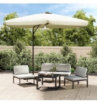 vidaXL Outdoor Parasol with Steel Pole 118.1" Sand White