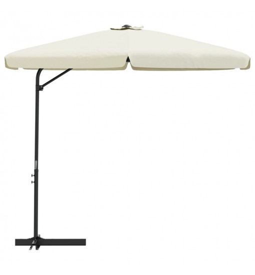 vidaXL Outdoor Parasol with Steel Pole 118.1" Sand White