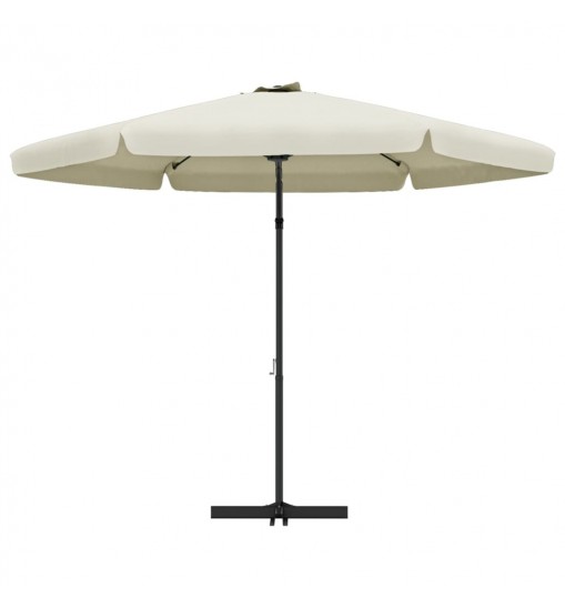 vidaXL Outdoor Parasol with Steel Pole 118.1" Sand White