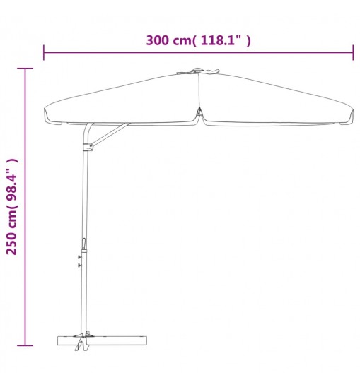 vidaXL Outdoor Parasol with Steel Pole 118.1" Sand White