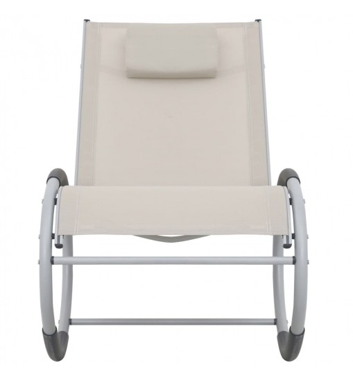 vidaXL Outdoor Rocking Chair Cream Textilene