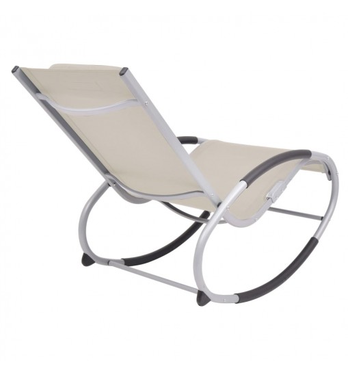 vidaXL Outdoor Rocking Chair Cream Textilene