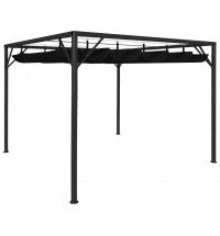 vidaXL Garden Gazebo with Retractable Roof Canopy 9.8'x9.8' Anthracite