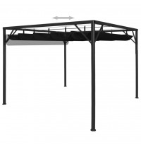 vidaXL Garden Gazebo with Retractable Roof Canopy 9.8'x9.8' Anthracite