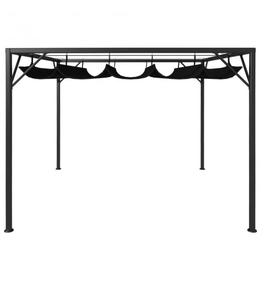 vidaXL Garden Gazebo with Retractable Roof Canopy 9.8'x9.8' Anthracite