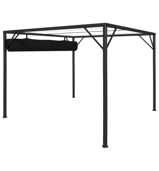 vidaXL Garden Gazebo with Retractable Roof Canopy 9.8'x9.8' Anthracite