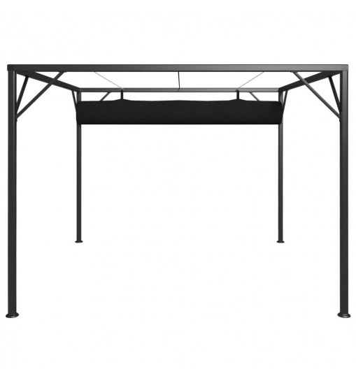 vidaXL Garden Gazebo with Retractable Roof Canopy 9.8'x9.8' Anthracite