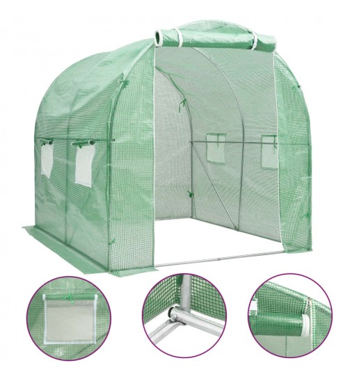 vidaXL Greenhouse 43.1 ft² 6.6'x6.6'x6.6'