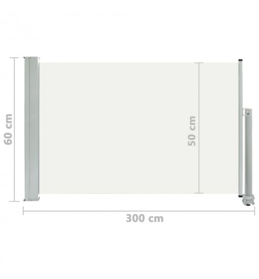 vidaXL Patio Retractable Side Awning 23.6"x118.1" Cream