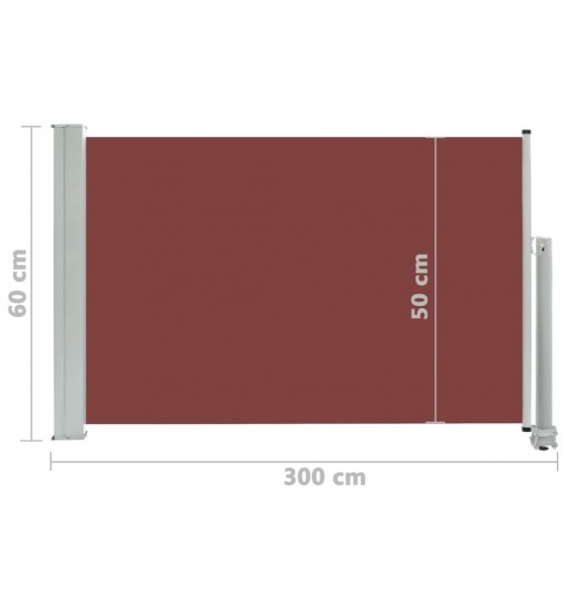 vidaXL Patio Retractable Side Awning 23.6"x118.1" Brown