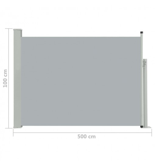 vidaXL Patio Retractable Side Awning 39.4"x196.9" Gray