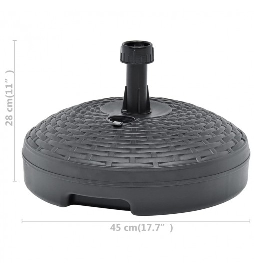 vidaXL Umbrella Base Sand/Water Filled 5.3 gal Anthracite Plastic Rattan