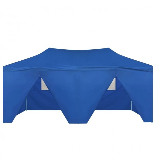 vidaXL Professional Folding Party Tent with 4 Sidewalls 9.8'x19.7' Steel Blue