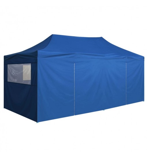 vidaXL Professional Folding Party Tent with 4 Sidewalls 9.8'x19.7' Steel Blue