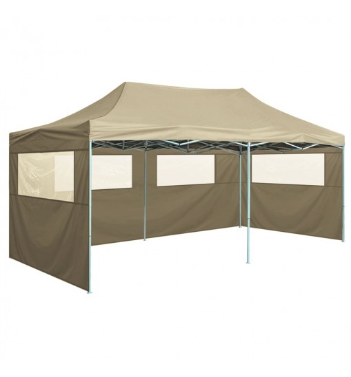 vidaXL Professional Folding Party Tent with 4 Sidewalls 9.8'x19.7' Steel Cream