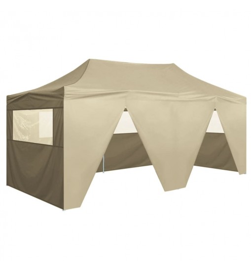 vidaXL Professional Folding Party Tent with 4 Sidewalls 9.8'x19.7' Steel Cream