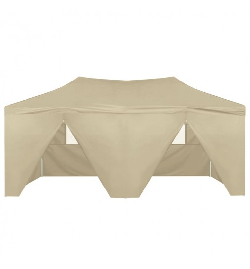 vidaXL Professional Folding Party Tent with 4 Sidewalls 9.8'x19.7' Steel Cream