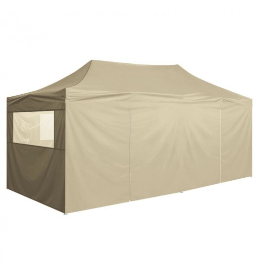 vidaXL Professional Folding Party Tent with 4 Sidewalls 9.8'x19.7' Steel Cream