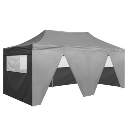 vidaXL Professional Folding Party Tent with 4 Sidewalls 9.8'x19.7' Steel Anthracite