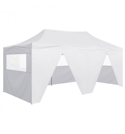 vidaXL Professional Folding Party Tent with 4 Sidewalls 9.8'x19.7' Steel White