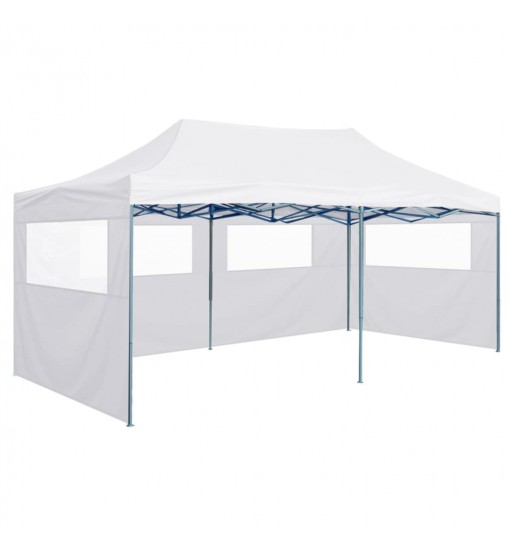 vidaXL Professional Folding Party Tent with 4 Sidewalls 9.8'x19.7' Steel White