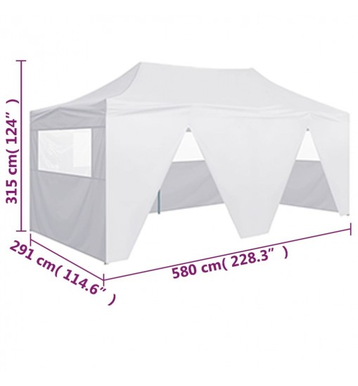 vidaXL Professional Folding Party Tent with 4 Sidewalls 9.8'x19.7' Steel White