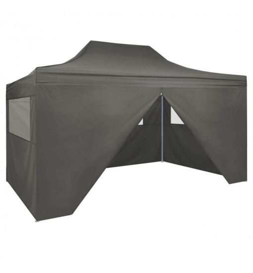 vidaXL Professional Folding Party Tent with 4 Sidewalls 9.8'x13.1' Steel Anthracite