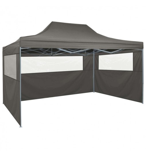 vidaXL Professional Folding Party Tent with 4 Sidewalls 9.8'x13.1' Steel Anthracite