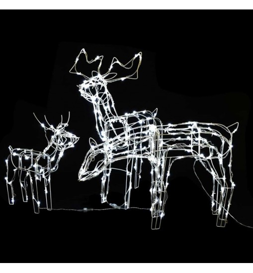 vidaXL 3 Piece Christmas Light Display Reindeers 229 LEDs