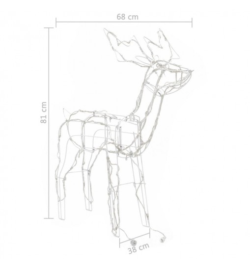 vidaXL 3 Piece Christmas Light Display Reindeers 229 LEDs