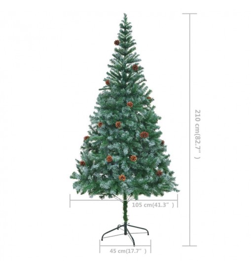 vidaXL Artificial Christmas Tree with Pinecones 7 ft