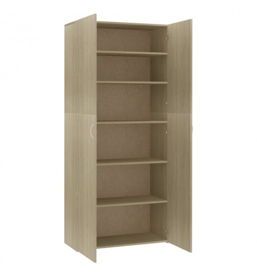 vidaXL Shoe Cabinet Sonoma Oak 31.5"x14"x70.9" Engineered Wood