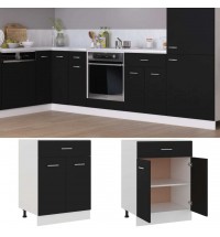 vidaXL Drawer Bottom Cabinet Black 23.6"x18.1"x32.1" Engineered Wood