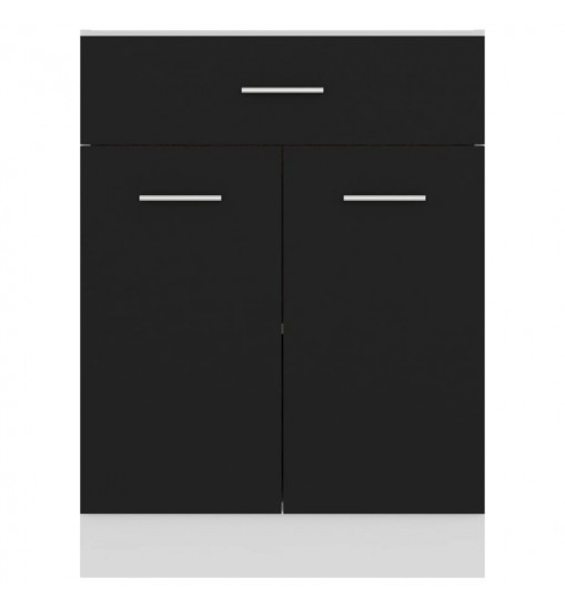 vidaXL Drawer Bottom Cabinet Black 23.6"x18.1"x32.1" Engineered Wood