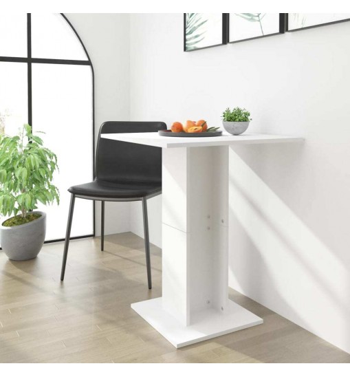 vidaXL Bistro Table White 23.6"x23.6"x29.5" Engineered Wood