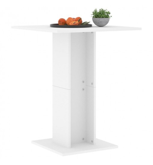 vidaXL Bistro Table White 23.6"x23.6"x29.5" Engineered Wood