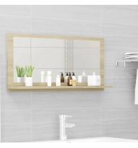 vidaXL Bathroom Mirror Sonoma Oak 31.5"x4.1"x14.6" Engineered Wood