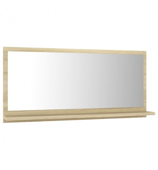 vidaXL Bathroom Mirror Sonoma Oak 31.5"x4.1"x14.6" Engineered Wood