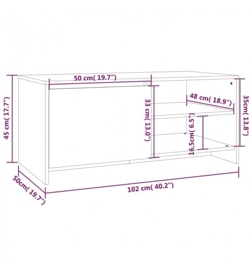 vidaXL Coffee Table High Gloss White 40.2"x19.7"x17.7" Engineered Wood