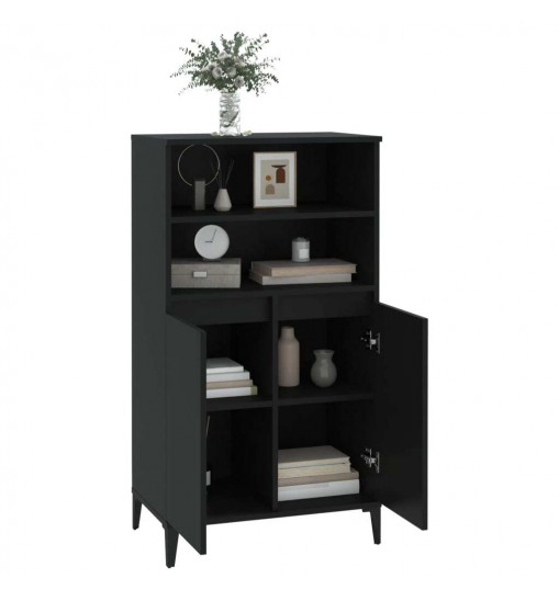 vidaXL Highboard Black 23.6"x14.2"x43.3" Engineered Wood