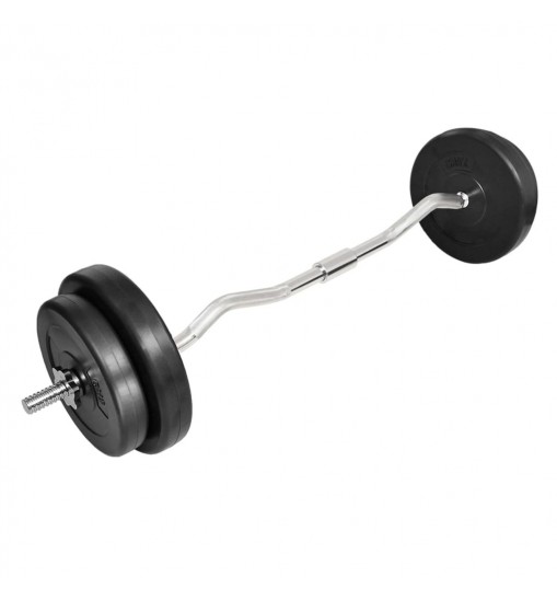 vidaXL Curl Bar with Weights 66.1 lb