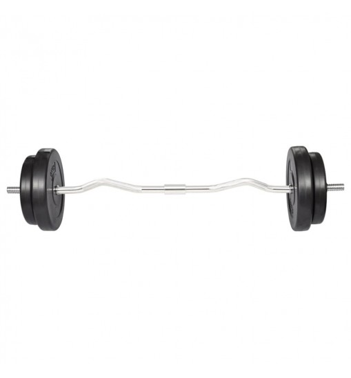 vidaXL Curl Bar with Weights 66.1 lb