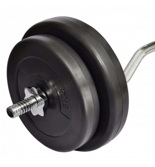 vidaXL Curl Bar with Weights 66.1 lb